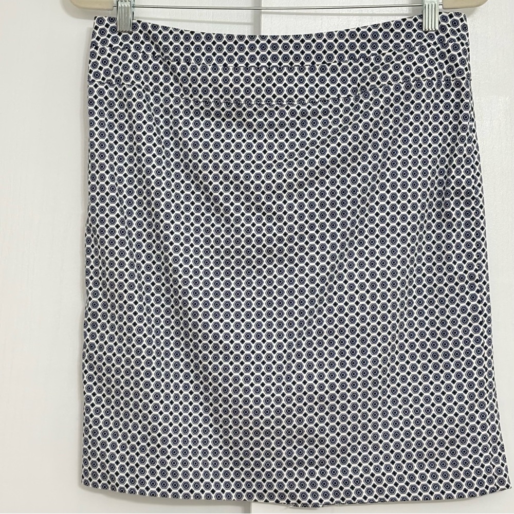 Donna Ricco Blue White Pencil Skirt